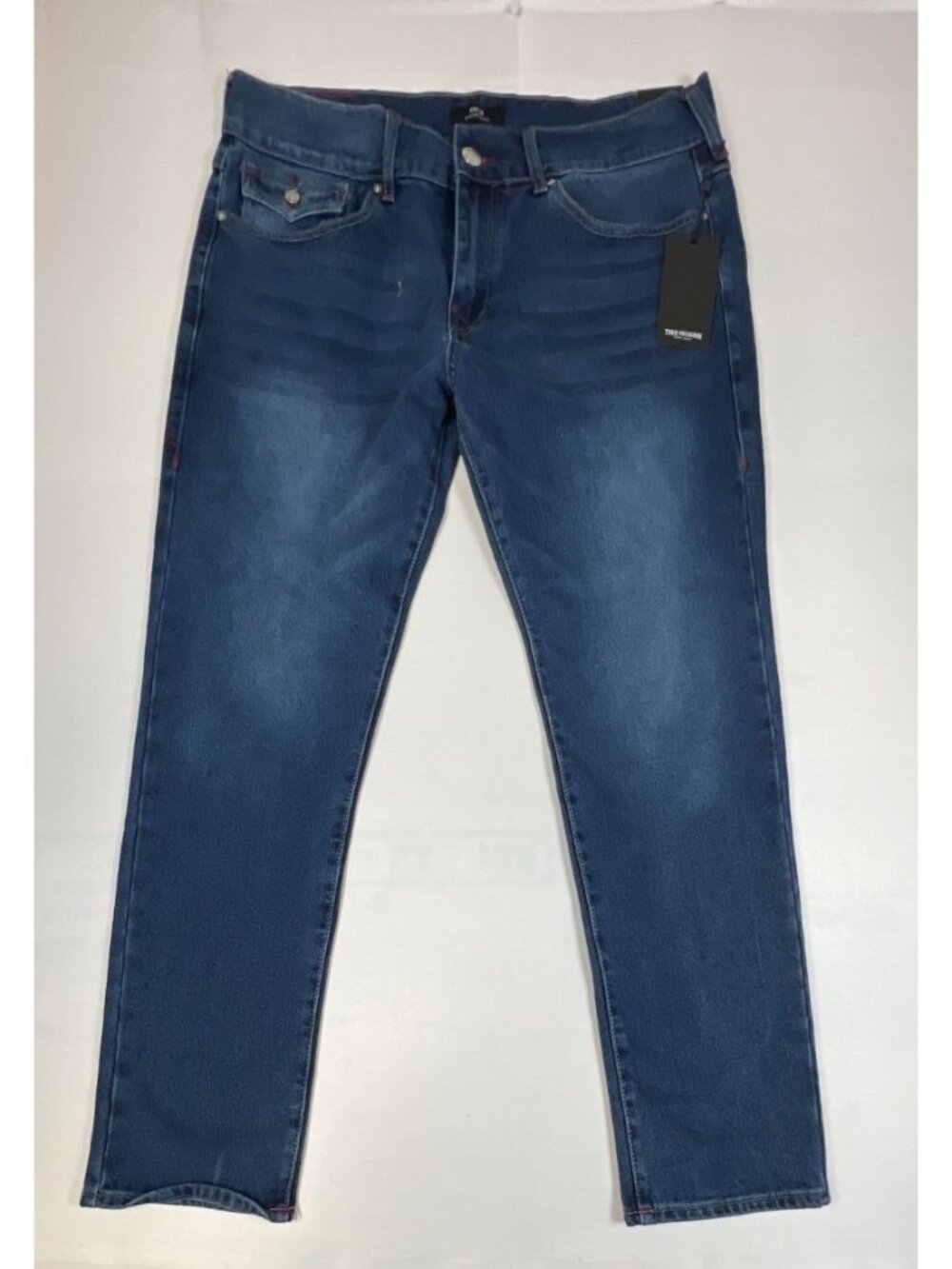 True Religion Men's 36 Rocco Relaxed Skinny Blue Flap Pocket Jeans NWT
